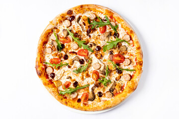 italian pizza on the white background