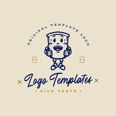 Cute Cup Character Logo. cup character template logo.