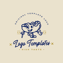 cute cheeseburger character logo. cheeseburger character template logo.