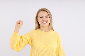 Fototapeta premium Concept of Girl power with young woman