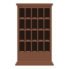 Empty wine cabinet icon cartoon vector. Bar alcohol. Shelf storage