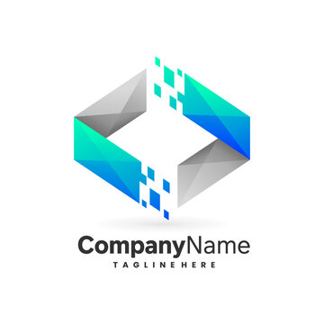 digital technology vector logo icon