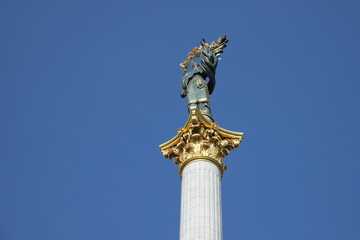 Independence Monument in Maidan Nezalezhnosti in Kiev, Ukraine