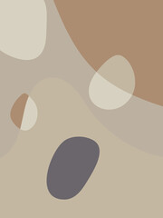 Abstract shapes background. Circles and lines in pastel colors. Minimalist illustration in Scandinavian style.