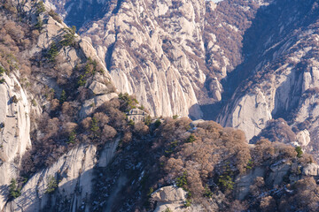 Huashan mountain in China, Xi'an, province Shaanxi, one of the holy mountains