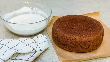 Step by step process of making sweet cake. Step 6.
