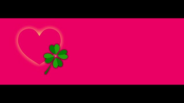 Życzenia z sercem i czterolistną koniczyną