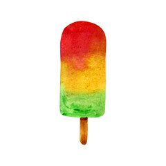 Watercolor colorful ice cream. Hand draw illustrations for your design. - 487075826