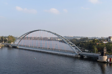 Rani Kamlapati arch-bridge in the city of Bhopal, Lower Lake, Jahangirabad, Madhya Pradesh, India.