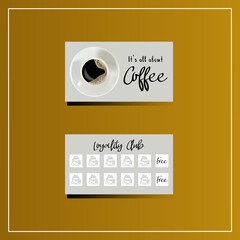 Loyalty card for coffee shop. Vector illustration