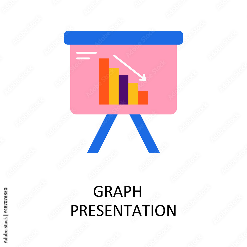 Poster Graph Presentation Vector Flat Icon Design illustration. Banking and Payment Symbol on White background EPS 10 File