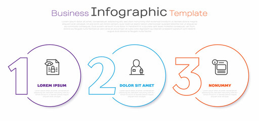 Set line Journalistic investigation, news and Information. Business infographic template. Vector