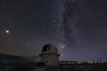 The Milky Way over the telescope of the Sayan Solar Observatory