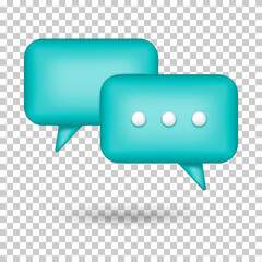 3D Bubble chat.3d Speech bubble Icon.Speech clouds chat bubble icon. Vector isolated on white background.Message box communication.