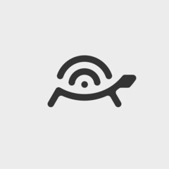 Slow internet connection. Simple thin vector Icon or pictogram 