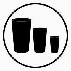 glass vector icon. Water-filled glass icon. high quality black style. Water glass icon vector on a white background