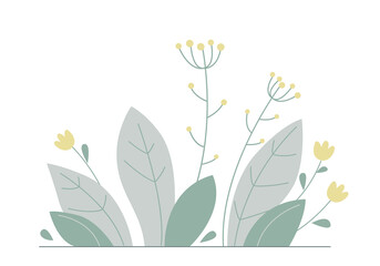 Vector plant and flowers background.