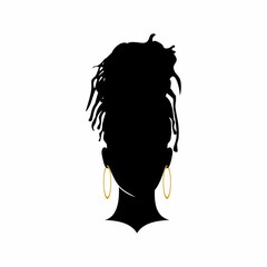 dreadlocks woman silhouette