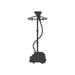 Vertical steam ironing system black silhouette vector illustration isolated.