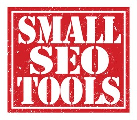 SMALL SEO TOOLS, text written on red stamp sign