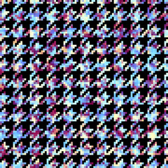 Classic Hounds-tooth pattern in a patchwork collage style.