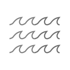 Fototapeta premium Ocean waves grey flat vector icon