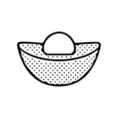 Gold doodle icon isolated on white background