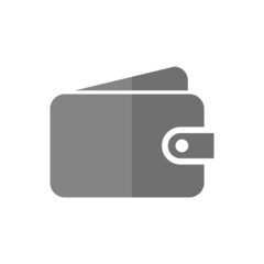 Wallet grey flat vector icon