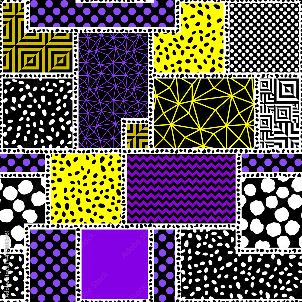 Aufkleber Seamless vector pattern. Abstract square texture