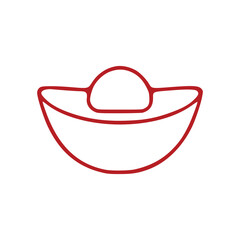 Gold outline icon isolated on white background