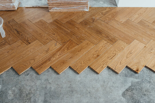 Laying Herringbone Parquet At Home