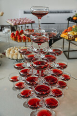 Drinks on the table. Booze. Alcohol. Cocktails. Glasses. Glasses on the table.