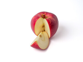 Red apple isolated on white background.