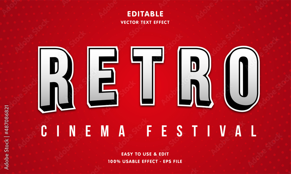Poster editable retro text effect template with modern concept