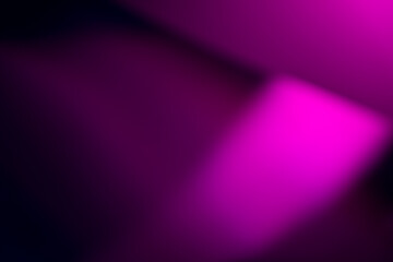 Neon light background. Blur color glow. Fluorescent radiance. Defocused bright pink purple soft glare leak on dark black abstract texture overlay filter.