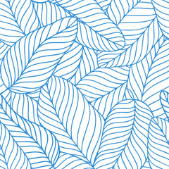 Botanical illustration. Leaves seamless background. Floral design pattern. Eps 10