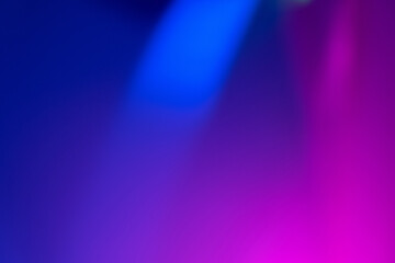 Defocused color light. Neon glow overlay. Fluorescent led rays. Blur blue magenta pink holographic...
