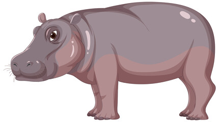 Hippopotamus isolated on white background - obrazy, fototapety, plakaty