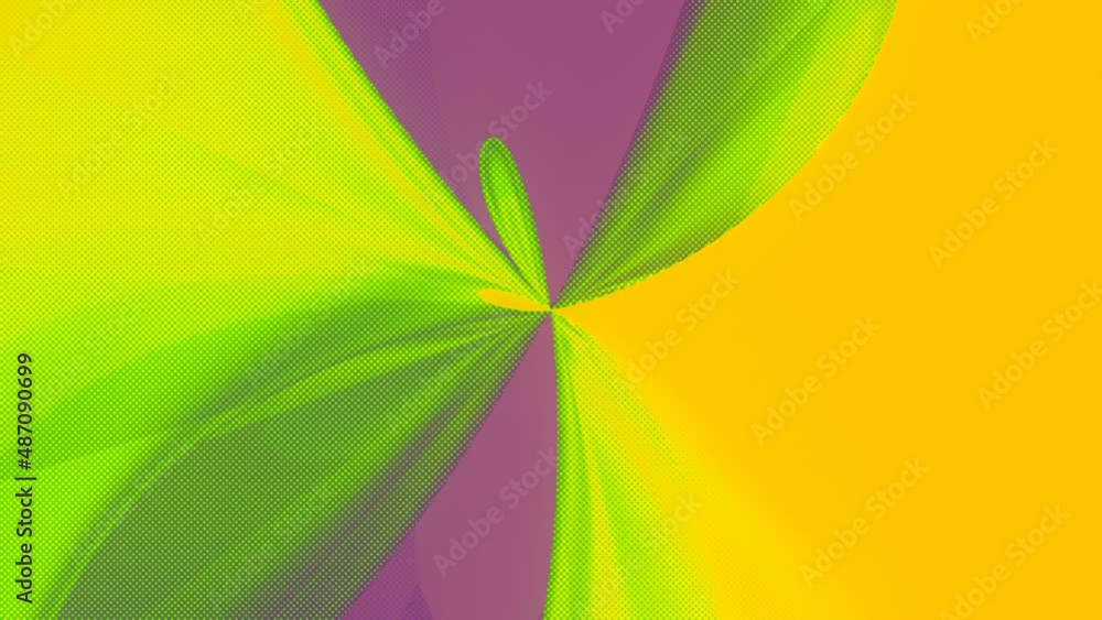 Poster Motion in curved tunnel with a colored surface. 3d rendering loop animation HD