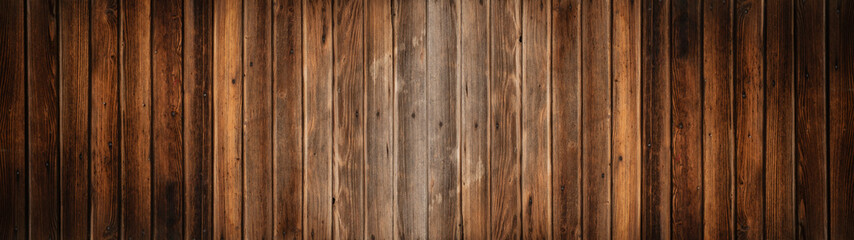 Fototapeta premium old brown rustic dark wooden wall texture - wood timber background panorama long banner..