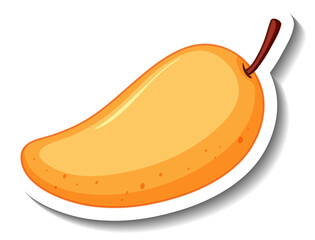 Yellow mango cartoon sticker