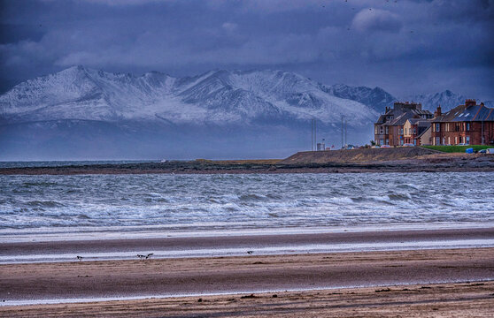 View towards the Isle of Arran from Troon beach