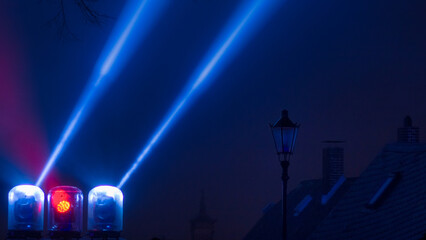 lightshow of LED ligths versus lantern