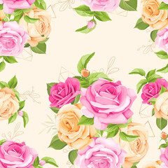 beautiful red roses seamless pattern