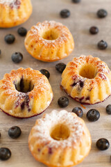 Homemade blueberry muffins with streusel topping