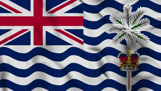 British Indian Ocean Territory flag waving looping footage Full 4K (3840 x 2160) Realistic Flag Looping background. Looping Closeup Full 4K (3840 x 2160) footage. Country flags Full 4K. 29 June 1976