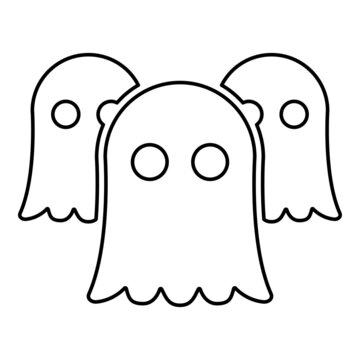 Spirits Ghosts contour outline line icon black color vector illustration image thin flat style