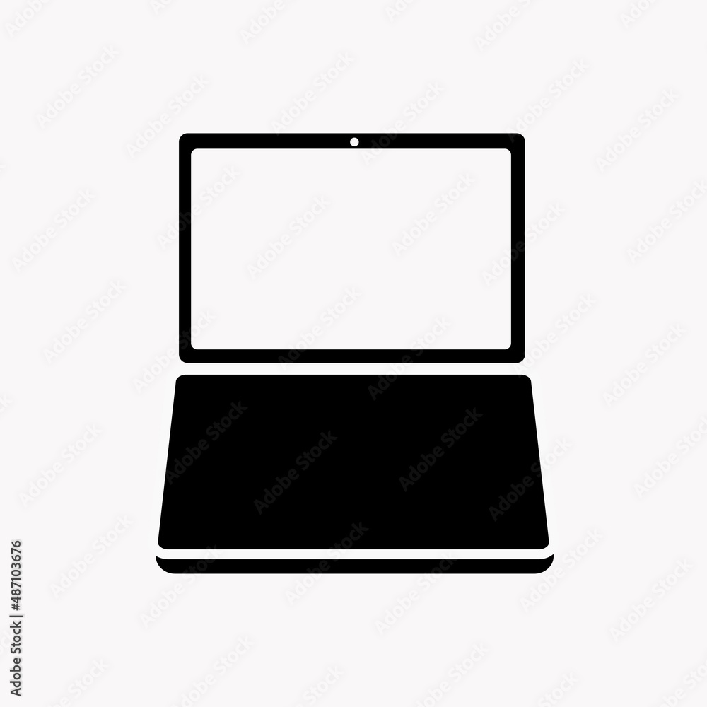 Aufkleber laptop or notebook computer vector flat icon on a transparent background.