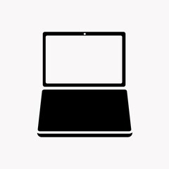 Obraz na płótnie Canvas Laptop or notebook computer vector flat icon on a transparent background.