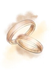 wedding rings watercolor 
